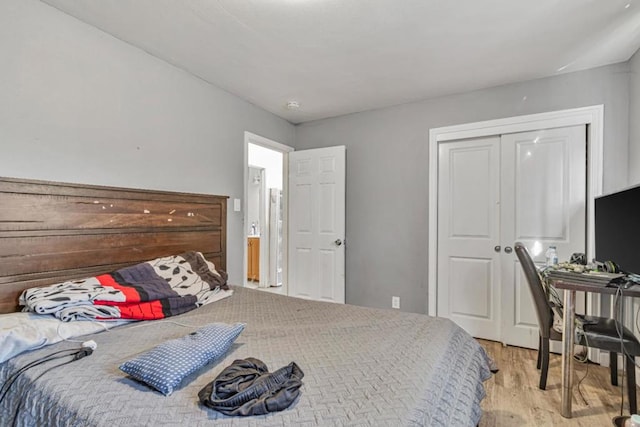 bedroom featuring light hardwood / wood-style flooring