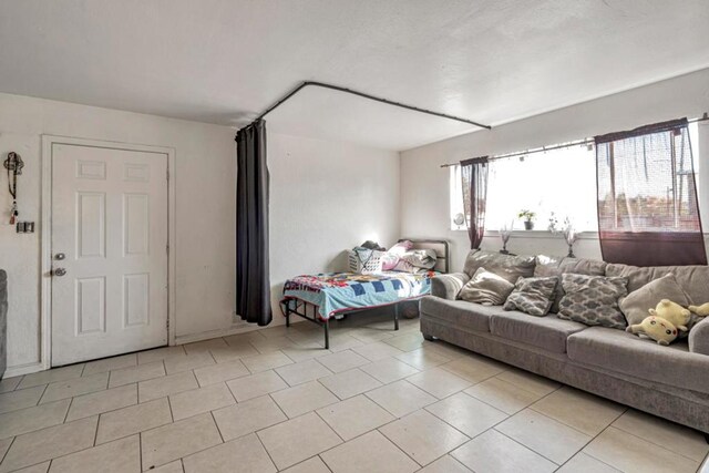 view of tiled living room