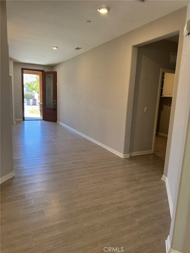 empty room featuring light wood-type flooring