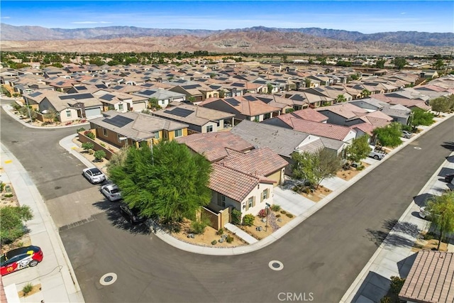 bird's eye view with a mountain view