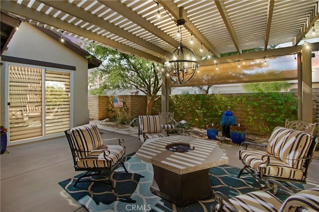 view of patio with a pergola