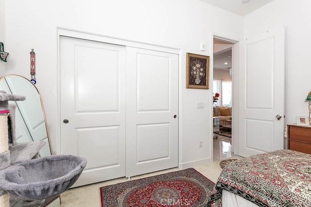 bedroom featuring a closet