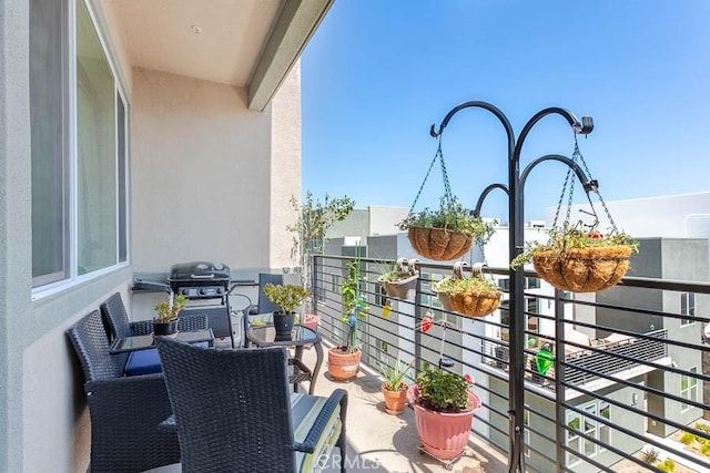 balcony with area for grilling