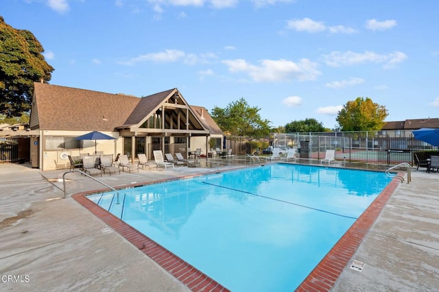 view of pool featuring a patio area