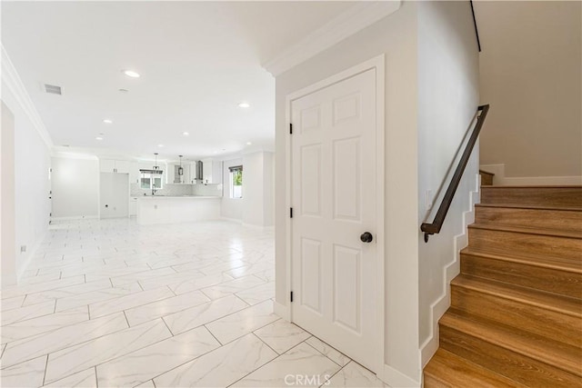 stairs with ornamental molding