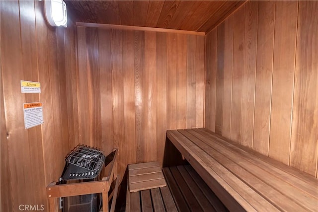 view of sauna / steam room with hardwood / wood-style floors