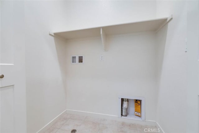 laundry room featuring washer hookup