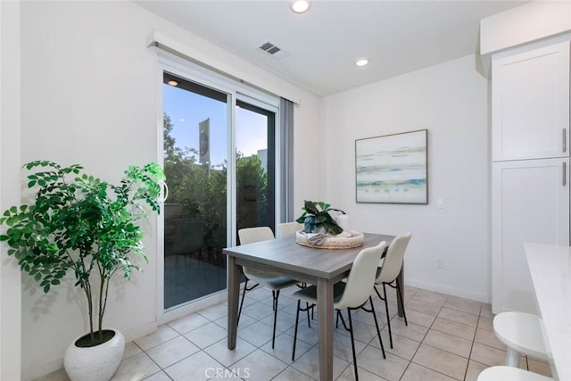 view of tiled dining room