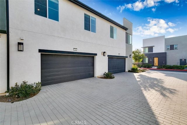 contemporary house featuring a garage