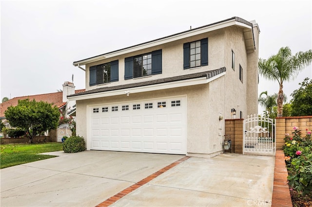 view of property with a garage