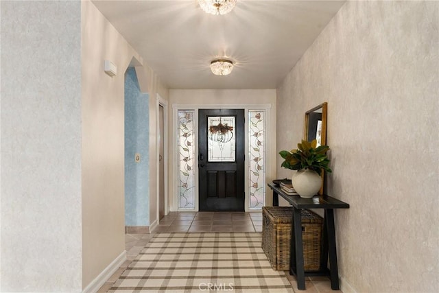 view of tiled entrance foyer