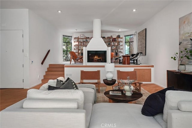 living room featuring light hardwood / wood-style floors