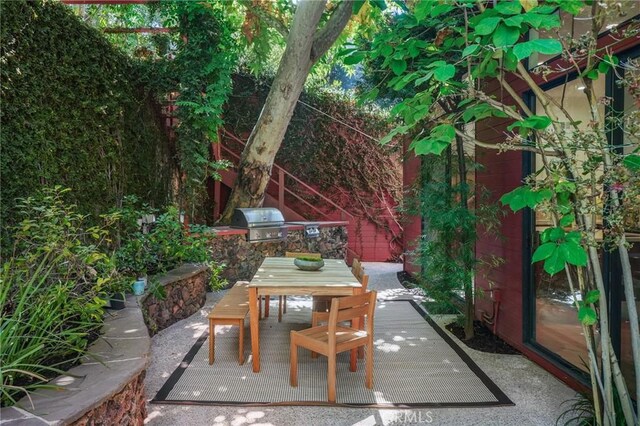 view of patio / terrace with grilling area and exterior kitchen