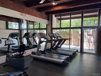 workout area featuring a wealth of natural light