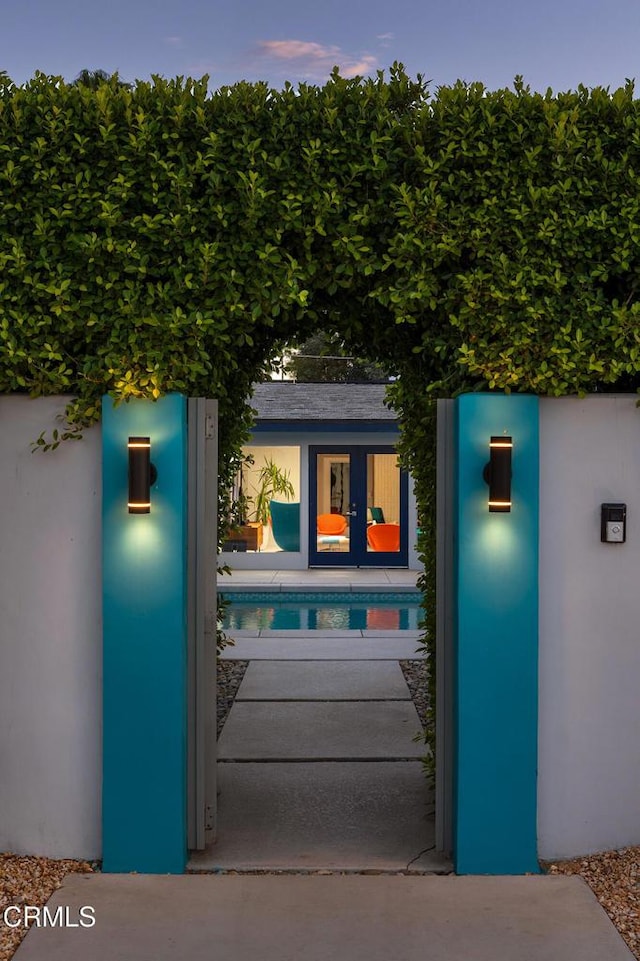 exterior space with french doors