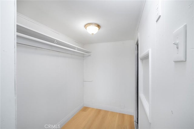 spacious closet with wood-type flooring