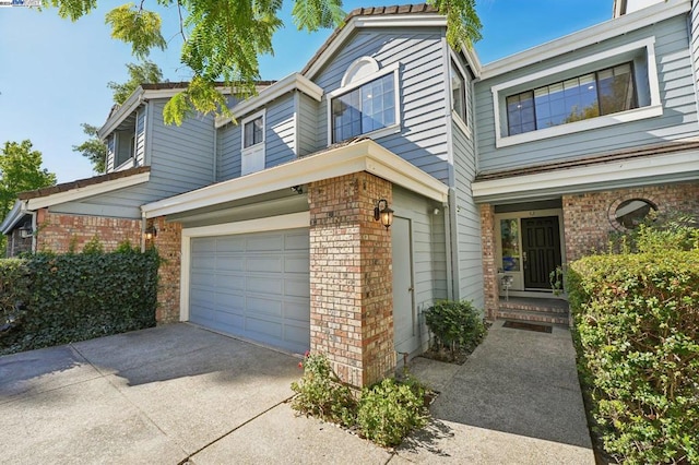 view of property with a garage