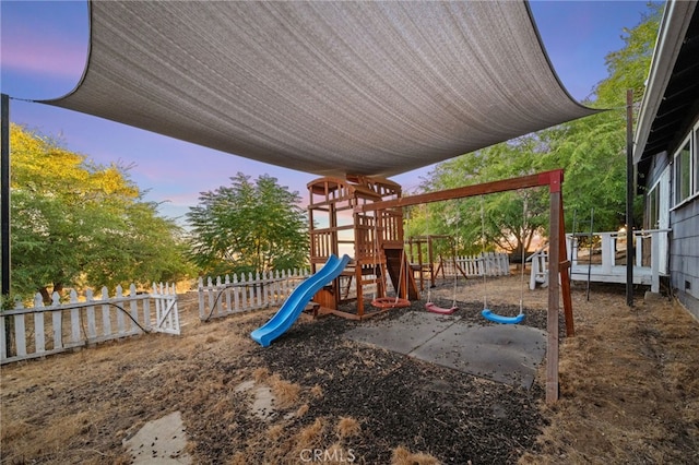 view of playground at dusk