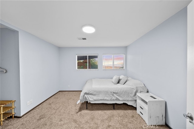 bedroom with carpet floors