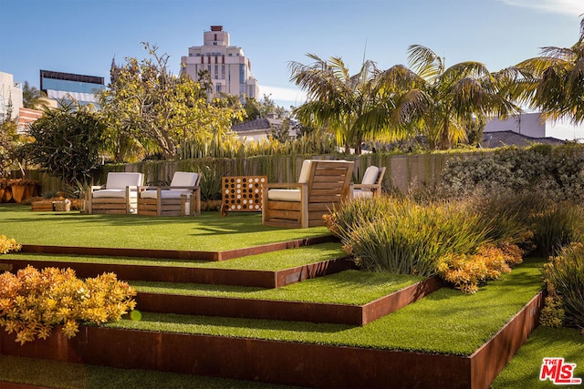 view of yard with outdoor lounge area