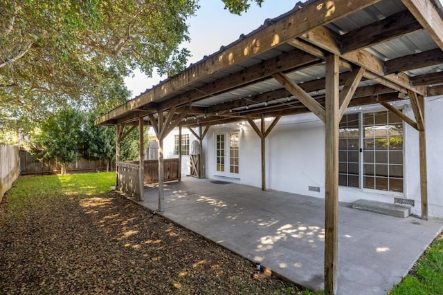 view of patio with french doors