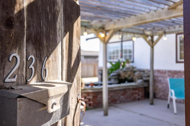 view of patio / terrace featuring a pergola