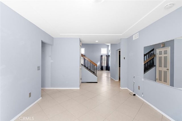 20664 Brana Rd, Riverside, CA 92508 - tiled spare room featuring stairs, baseboards, and a smoke detector