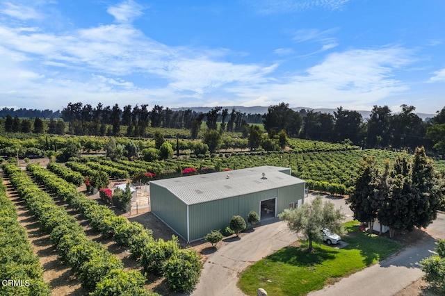 aerial view with a rural view