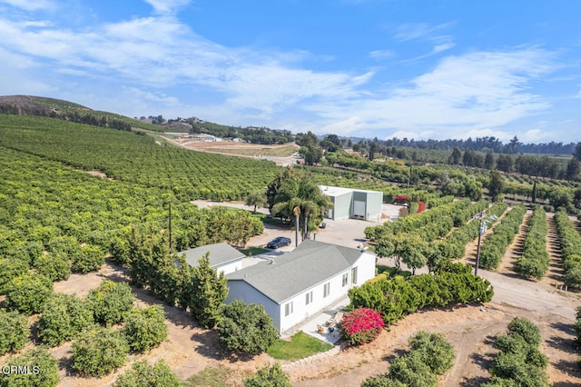 drone / aerial view with a rural view