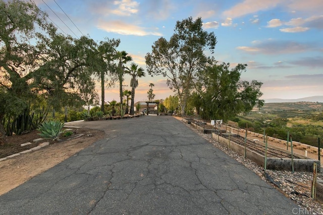 view of street featuring a mountain view