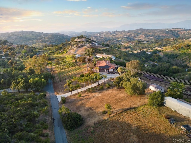 12622 Sierra Rojo, Valley Center, CA 92082 - aerial overview of property's location with a mountainous background