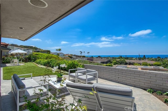 view of patio with an outdoor living space