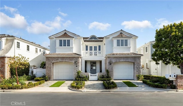 view of property featuring a garage