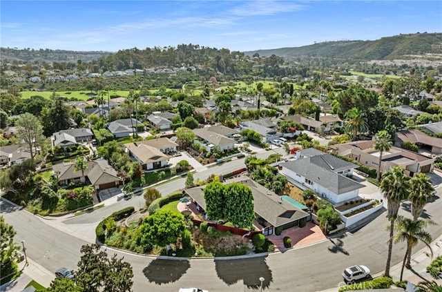 bird's eye view with a residential view