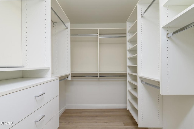 walk in closet featuring light wood-type flooring