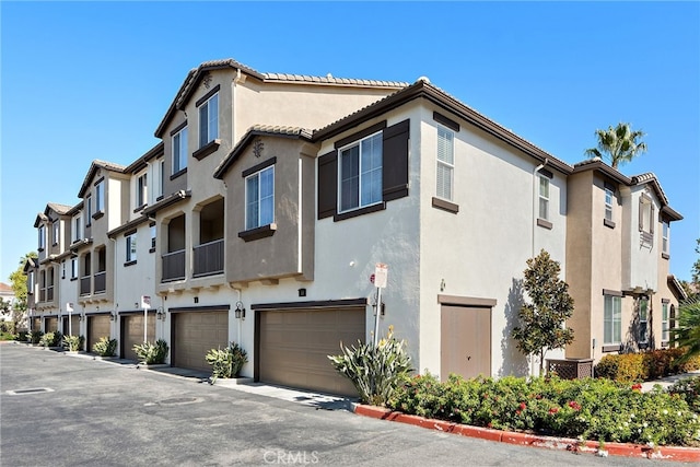 view of property with a garage