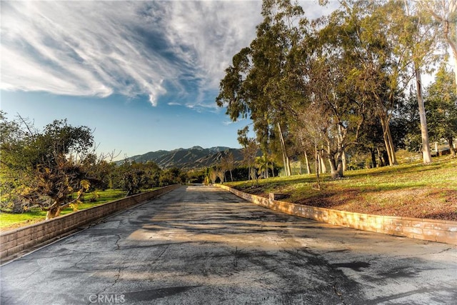 view of road featuring a mountain view