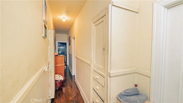 hall featuring dark hardwood / wood-style flooring