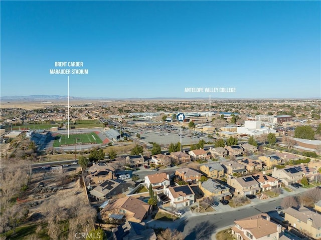 bird's eye view with a residential view