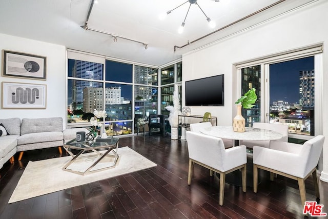 living room with hardwood / wood-style flooring