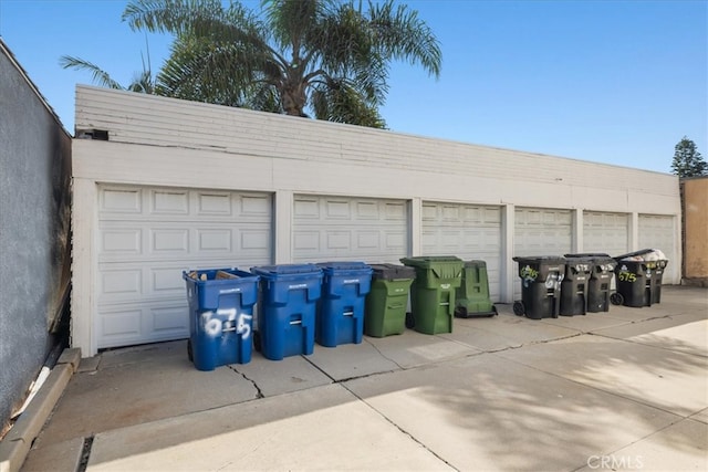 view of garage