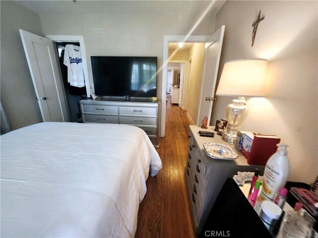 bedroom featuring hardwood / wood-style floors