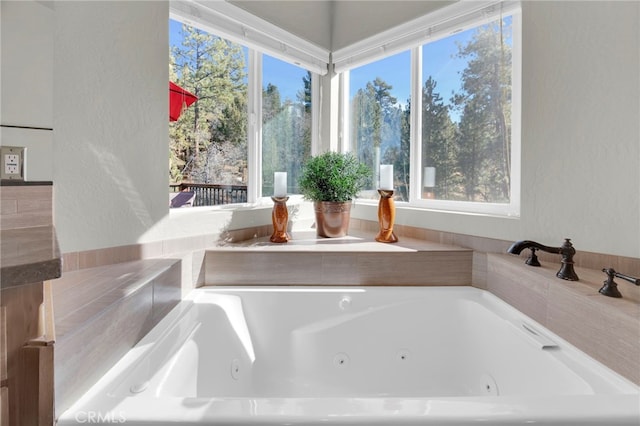 bathroom featuring a bathing tub and a healthy amount of sunlight