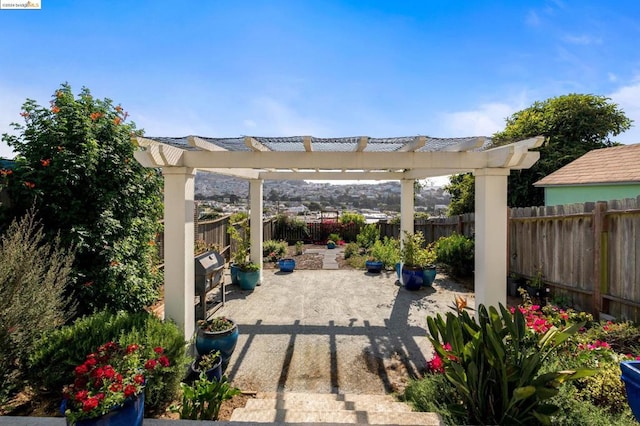 view of patio with a pergola