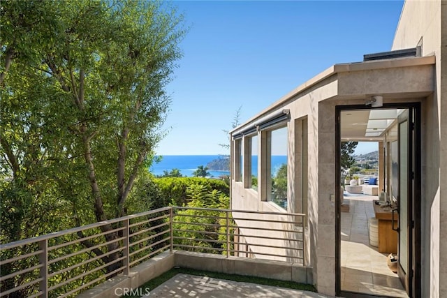 balcony with a water view