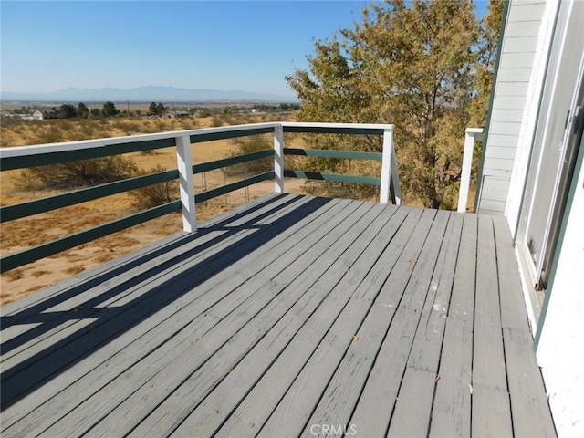 deck with a mountain view