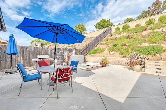 view of patio featuring area for grilling