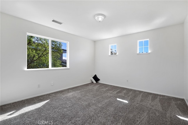 unfurnished room with a wealth of natural light and carpet floors