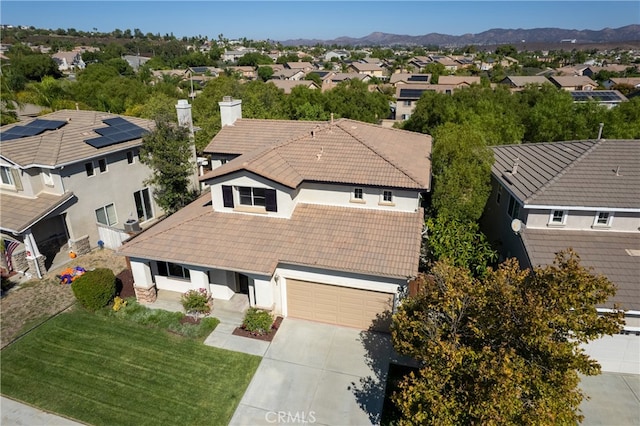 aerial view featuring a mountain view