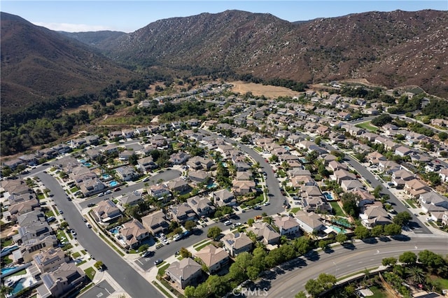 aerial view with a mountain view